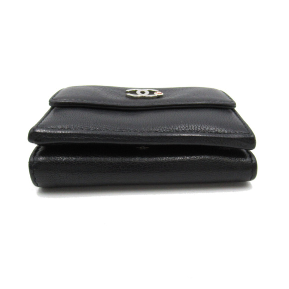 CHANEL Tri-fold Wallet Umbrella Print Black leather - Picture 4 of 10